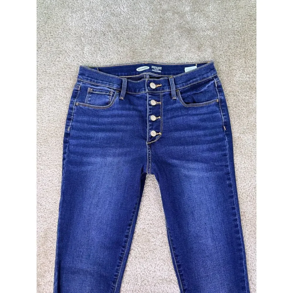 Old Navy Girls Rockstar Super Skinny Jeggings High Rise Blue Jeans Size 16 C332